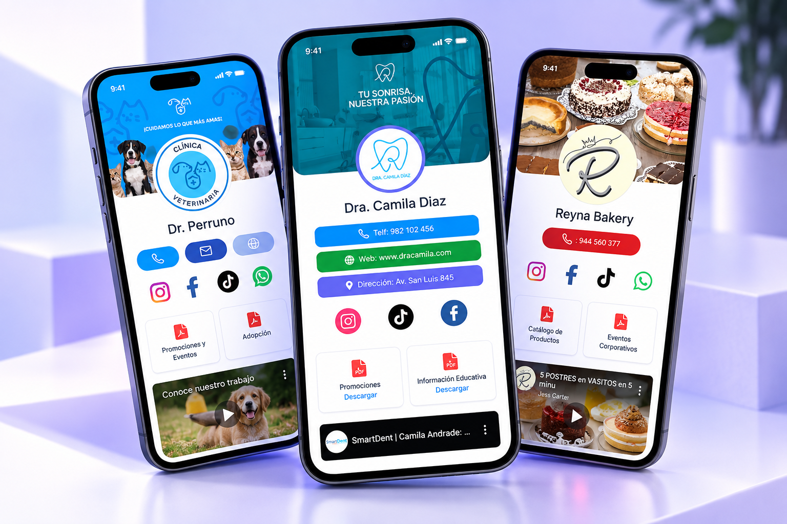 Perfiles digitales ClickClub en smartphones